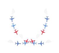 Artibetter Guirnalda de Nubes y Aviones de Fieltro Blanco, Banderines Vintage para Decoración Cumpleaños Infantil, Pancarta Temática Aviación para Fiesta y Shower, 2 Juegos de Guirnaldas