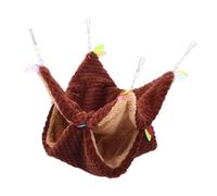 Artibetter Hamaca Colgante para Hámster y Cobayas Cama Cálida de Doble Capa Forro Polar Tamaño Pequeño Color Café Cama Lavable Adecuado para Mascotas Pequeñas y Hurones