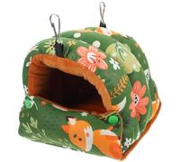 Artibetter Hamaca Colgante para Loros Cálida de Invierno, Nido de Algodón Suave Tamaño S Color Verde Bosque, Cama para Pájaros en Jaula, Accesorio para Suministros de Mascotas, Nido Calor