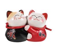 Artibetter Hucha Japonesa de cerámica Maneki Neko - Hucha de ahorros con Forma de Gato de la Suerte - Bonita - Figura de Gato Feng Shui de 10,5 cm para el hogar, la Oficina o la habitación de los
