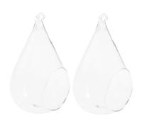 Artibetter Jarrón Colgante de Cristal Transparente para Decoración Interior y Exterior, 2 Piezas 9x12 Cm, Bote de Micropaisaje DIY, Soporte Pequeño para Plantas y Varios Estilos
