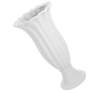 Artibetter Jarrón Conmemorativo para Tumbas Maceta De Flores Cemento Cerámica Gris Blanco Columna Romana Grande Decoración Exterior Interior