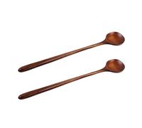 ARTIBETTER Juego de 2 Cucharas Largas para Sopa de Madera de Nanmu 28 CM Mango Extendido Cucharas Delgadas para Remover y Servir en Cocina Adecuado para Guisos Té Helado y Postres