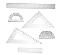 Artibetter Juego De 2 Herramientas Matemáticas Ángulo De Tiro Medición Transportador Ingeniería Funcional Kit Cuadrado Reglas para Estudiantes Lote para Regla Y Transportador