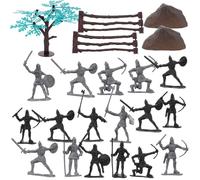 Artibetter Juego de 24 Figuras de Soldados de Juguete de Plástico, Modelo Militar Miniatura, Accesorios Militares Detallados, Decoración Temática para Juegos y Colecciones