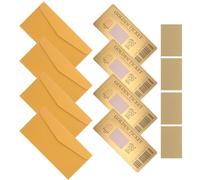 Artibetter Juego de 4 Tarjetas Rasca y Gana Doradas con Sobres de Papel para Eventos y Campañas de Marketing en Pequeñas Empresas con Diseño Creativo y Divertido