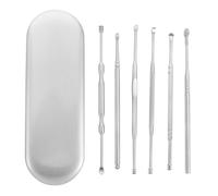 ARTIBETTER Juego de 6 Palillos de Oído de Acero Inoxidable con Diseño Espiral, Limpiador de Cerumen Seguro y Portátil para Eliminar Cera Grasosa y Suciedad, Kit para Cuidado Auditivo en Casa