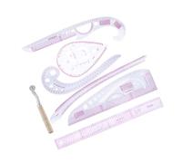 Artibetter Juego de Reglas de Costura a Medida de 7 Piezas, Plástico Flexible y Duradero, para Diseño y Patronaje de Ropa, Incluye Curvas para Puños, Cuellos y Bolsillos, Herramienta Precisa