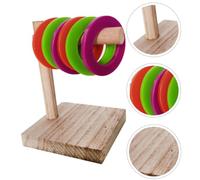 Artibetter Juguete Interactivo para Pájaros Pequeños de Madera Natural, Forma de Anillo Educativo para Desarrollo de Inteligencia, Suministros para Mascotas Resistentes y Seguros