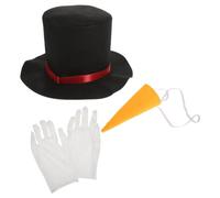 Artibetter Kit de Gorro y Nariz de Muñeco de Nieve para Navidad Guantes de Tela Ligera, Accesorio Creativo para Actividades al Aire Libre en Invierno