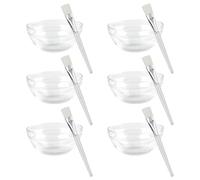 Artibetter Kit Facial de 12 Piezas para Mascarillas Caseras Tazón Transparente de 7,2 Cm y Cepillo para Aplicación Uniforme, Reutilizable y Seguro para Piel del Rostro, Adecuado