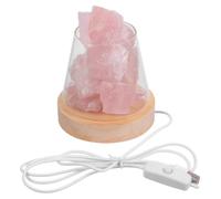 Artibetter Lámpara Aromática y Diseño Elegante de Vidrio de Piedra de Cristal Rosa Luz Nocturna Decorativa Función de Purificación de Aire para Dormitorio y Estudio