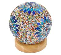 Artibetter Lámpara de Mesa Pequeña Estilo Barroco de Vidrio Luz Nocturna Romántica Bohemia para Dormitorio y Oficina Batería Portátil y Decoración Elegante