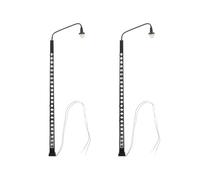 Artibetter Lámparas de Tren en Miniatura 1:87 Negras 2 Piezas para Decoración de Mesa de Arena, Luces de Ferrocarril DIY para Modelismo y Adornos de Micropaisajismo