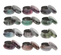 Artibetter Latas Redondas para Velas Vintage 12 Unidades, Mini Cajas de Hojalata Patrones Aleatorios, para Aromaterapia y Manualidades Estilo Aleatorio