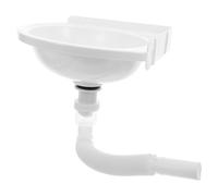 Artibetter Lavabo de Esquina Triangular Pequeño para Baño Moderno, Montaje en Pared Material Plástico y Acero Inoxidable, Adecuado para Optimizar Espacio en Baños Pequeños