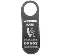 Artibetter Letrero Colgante Reversible para Puerta de Baño, Cartel de Cuero Pu Doble Cara No Molestar Favor, Pase, Señal Decorativa para Pomo Estándar, Uso en Oficina y Hogar