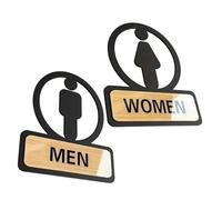 ARTIBETTER Letreros de Baño Acrílicos Autoadhesivos 2 Piezas A B para Puertas Masculino y Femenino Resistentes Humedad Señalización para Baños Comerciales y Domésticos Instalación