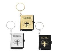 Artibetter Llavero Creativo de Mini Biblias 3 Piezas en Formato Libro Pequeño para Regalos de Comunión y Uso Diario en Bolsos