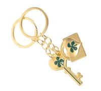 ARTIBETTER Llavero de Metal Colgante de Trébol de Cuatro Hojas, Par de Llaveros Decorativos de Buena Suerte, Obsequio Creativo para Aniversario y Uso Diario, Diseño Portátil