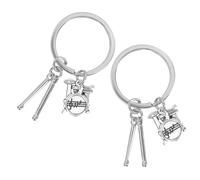 ARTIBETTER Llavero de Percusionista para Bandas de Rock 2 Piezas de Batería y Baquetas Adorno Colgante para Mochila Obsequio Original para Amantes Música y Músicos