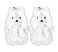Artibetter Llavero Transparente para Guardar Pelo de Mascota Botella Recargable para Coleccionar Pelo de Perro y Cachorro Estuche Conmemorativo Portátil de 2 Piezas Diseño Pomerania
