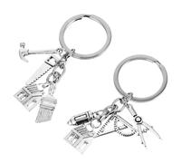 Artibetter Llaveros Creativos de Arquitectura 2 Piezas Colgantes Plateados para Bolso y Teléfono Móvil Decoración Práctica para Uso Diario