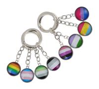 Artibetter Llaveros Metálicos Arcoíris que No se Oxida se Empaña Juego de 8 Acero Inoxidable Varios estilos para Orgullo Gay y Lésbico Adecuado para Bodas y Decoración de Varios estilos