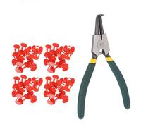 Artibetter Máscara para Ojos Antipicoteo para Pollitos y Aves con 101 Piezas, Material Plástico y Acero, Incluye Alicates Fácil de Usar para Avícola