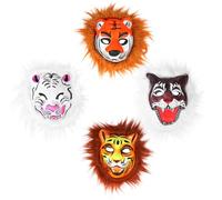Artibetter Máscaras de Felpa y Eva Ligeras y Creativas de Animal para Carnaval y Festival de Disfraces, Pack de 4 Piezas Cómodas para Almacenar Varios estilos