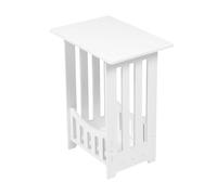 Artibetter Mesa Auxiliar de PVC-Madera para Sala de Estar, Pequeña y Fácil de Mover, Adecuada para Organizar Libros y Decoración del Hogar Pequeño