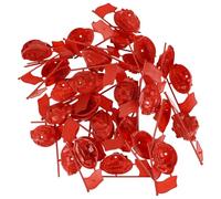 Artibetter Modelo de Bandera Roja de Plástico Simple 50 Piezas para Decoración de Escenas, Juguete Miniatura Ligero y Compacto para Escritorio y Juegos Creativos