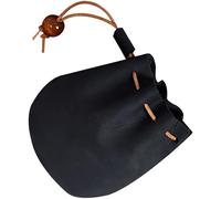 Artibetter Monedero de Cuero Vintage Mini Tamaño Compacto, Bolso de Cambio Multifunción en Cuero Loco Negro, Ligero y Portátil para Uso Diario y Viaje