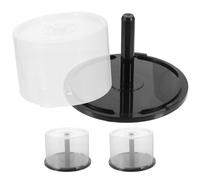 Artibetter Organizador Redondo de Almacenamiento de CD para Coche y Hogar, Caja de Plástico Pp Resistente, Capacidad para 50 Discos, Diseño Simple y Fácil de Transportar, Pack de 3 Unidades