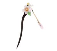 ARTIBETTER Palillo Cabello Vintage de Madera Negra Diseño Floral y Borlas, Horquilla para Moño Chino, Accesorio para Peinados Tradicionales Hanfu y Fiestas, Elegante y Duradero