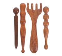 Artibetter Palos de Masaje de Madera 4 Piezas para Gua Sha, Instrumento de Raspado Facial y Acupresión, Herramienta de Automasaje para Relajación Muscular y Cuidado Linfático, Tamaño