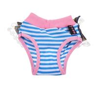 ARTIBETTER Pañal Reutilizable para Perros Hembras Tamaño M, Pantalón Sanitario de Algodón Transpirable Azul Vaquero Lazo, Bragas Menstruales Lavables para Mascotas en Celo