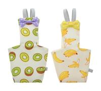 ARTIBETTER Pañales Transpirables para Pájaros Pequeños 2 Piezas Estampado de Frutas Banana y Kiwi Ropa de Vuelo Reutilizable para Loros y Mascotas