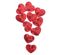 Artibetter Parche Autoadhesivo Lentejuelas en Forma de Corazón Rojo, 10 Piezas, Apliques Bordados para Ropa, Sombreros y Bolsos, Pegatinas para Ropa Decorativas y Fáciles de Usar