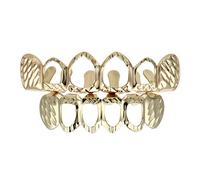 Artibetter Parrillas de Oro Ahuecadas para Tus Dientes Chapado en Oro Hip Hop Dientes Personalizados para Hombres Y Mujeres Estilo de Disfraz de Rapero 1