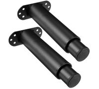 Artibetter Patas Ajustables de Acero Laminado en Frío Negro 19-37 CM para Soporte de Listones de Cama 2 Piezas Tornillos y Almohadillas EVA Estabilizador para Muebles y Marco de Cama