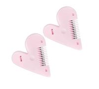 Artibetter Peine Cortador de Flequillo para Mujer 2 Piezas de Plástico y Metal con Diseño en Forma de Corazón Portátil y Seguro Color Rosa para Peinar el Cabello Estilo Varios estilos