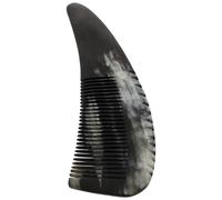 Artibetter Peine de Cuerno de Yak Natural para Masaje, Tamaño 20-22 CM, Grosor 6-8 MM, Color Negro Vetas Naturales, para Cabello Adulto y Uso Diario