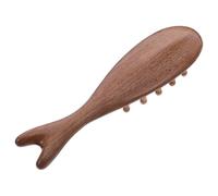 Artibetter Peine de Masaje Forma Ovalada de Ballena de Madera de Sándalo Cepillo Gua Sha Artesanal para Cuidado del Cuero Cabelludo y Relajación Manual