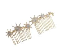 Artibetter Peinetas Laterales de Metal Gemas de Imitación, Set de 2 Piezas Doradas para Mujer y Niñas, Accesorios Cabello de Boda, Tocado Elegante para Eventos y Fiestas