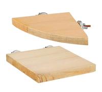 Artibetter Perchas de Madera para Pájaros 2 Pcs Plataforma Plana Soportes para Jaulas sin Pintura Tamaño Abanico y Cuadrado para Periquitos Cacatúas Canarios Mascotas