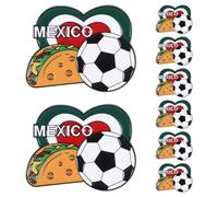 Artibetter Pin de Solapa con Diseño Único Mexicano para Fanáticos del Fútbol 2026 Copa Mundial, 8 Piezas de Aleación de Zinc, Ligero y Souvenir Adecuado para Coleccionistas y Viajes
