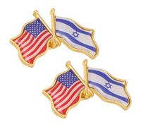 ARTIBETTER Pin de Solapa de Zinc Diseño de Amistad entre Estados Unidos E Israel, Set de 2 Insignias Metálicas para Ropa Formal y Casual