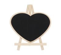 Artibetter Pizarra de Madera Soporte Forma Corazón 20x15 Cm para Mensajes Borrables, Mini Letrero Decorativo Adecuado para Escritorio, Manualidades Infantiles y Decoración del Hogar