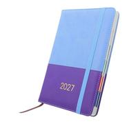 Artibetter Planificador Diario A5 2027 con Cubierta Azul de Cuero Sintético y Papel Suave para Escritura, Adecuado para Actividades Escolares y Planificación Académica
